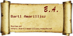 Bartl Amarillisz névjegykártya